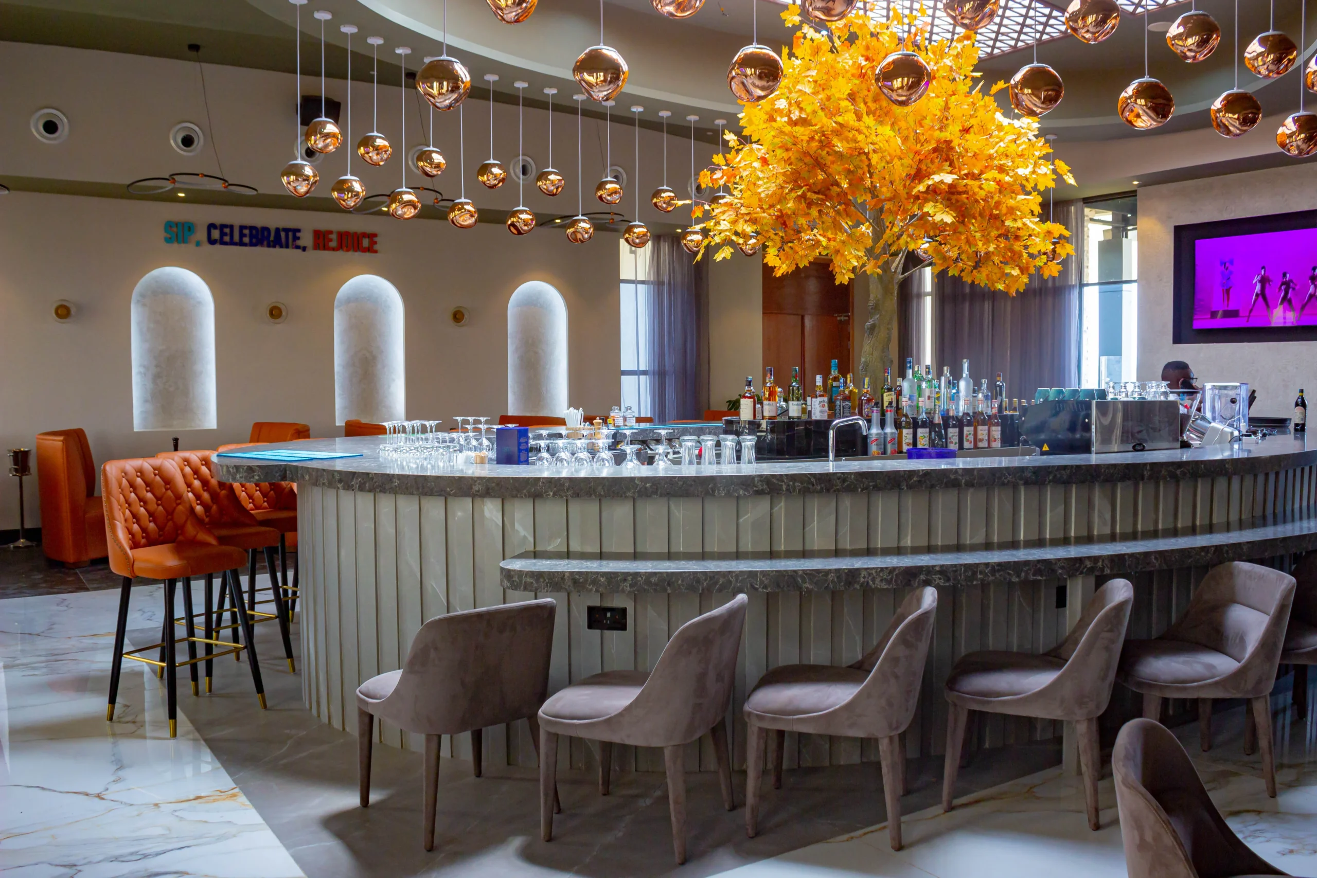 JABU Rooftop Bar, Thermoformed Caesarstone Coastal Grey, Somerset Westview, Nairobi photo 2