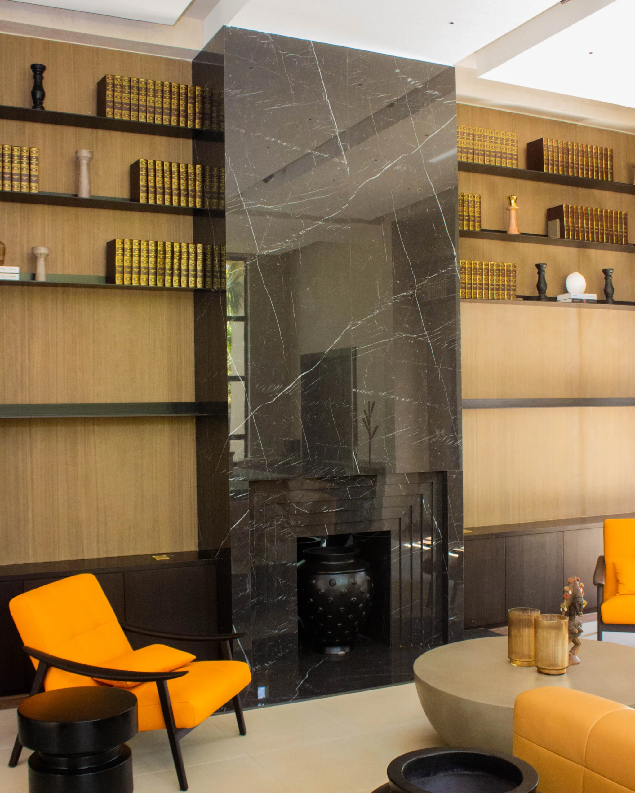Custom Scalea Black Marquina Fireplace, Palm Valley Commercial Installation, Kenya photo 2