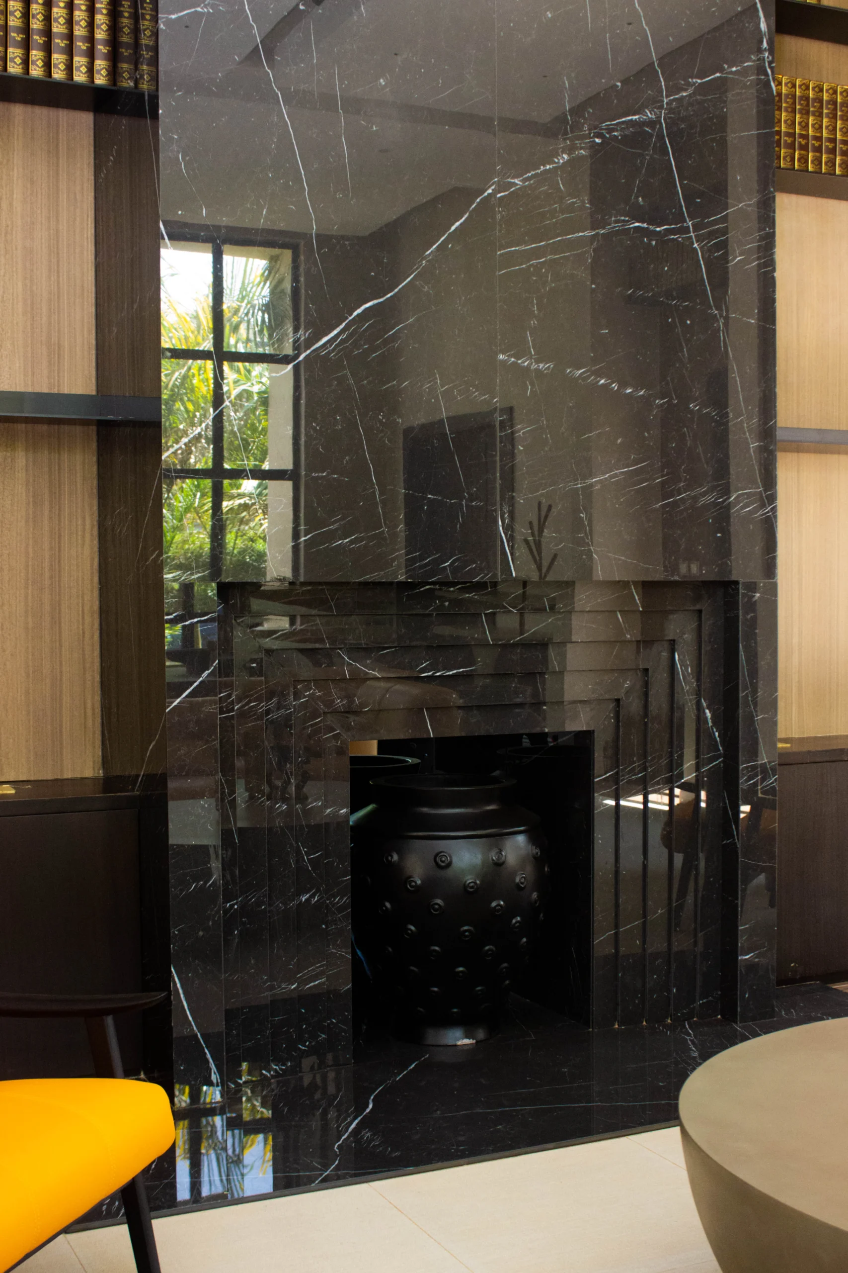 Custom Scalea Black Marquina Fireplace, Palm Valley Commercial Installation, Kenya photo 3