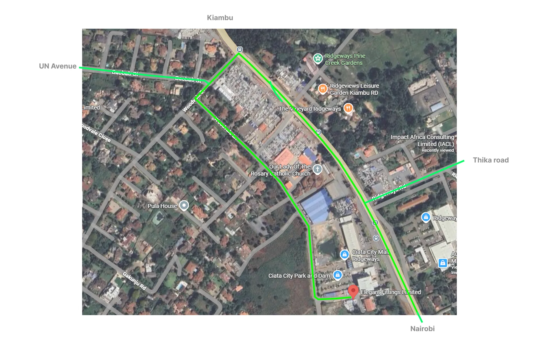 Nairobi Showroom location map